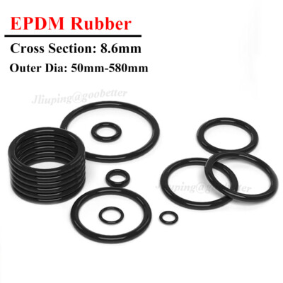 EPDM Gummi O Ringe 8.6mm Schnurstärke Außen Ø 50-580mm O-Ring Dichtung Dichtring