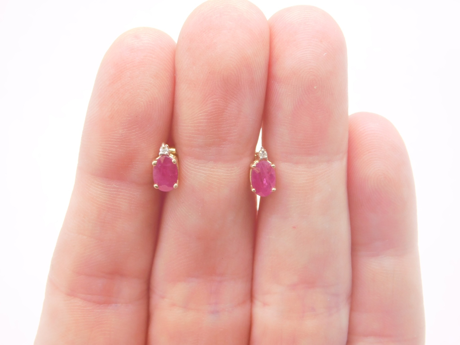 SWEET 14K SOLID YELLOW GOLD DIAMOND RUBY STONE PO… - image 11