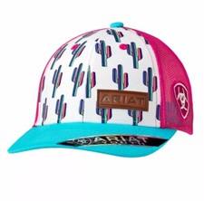 Ariat Youth Multi Cactus Cap Girls Cute Pink And Blue