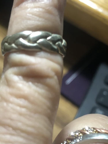 vintage silver 925 stamped toe ring braided rope design