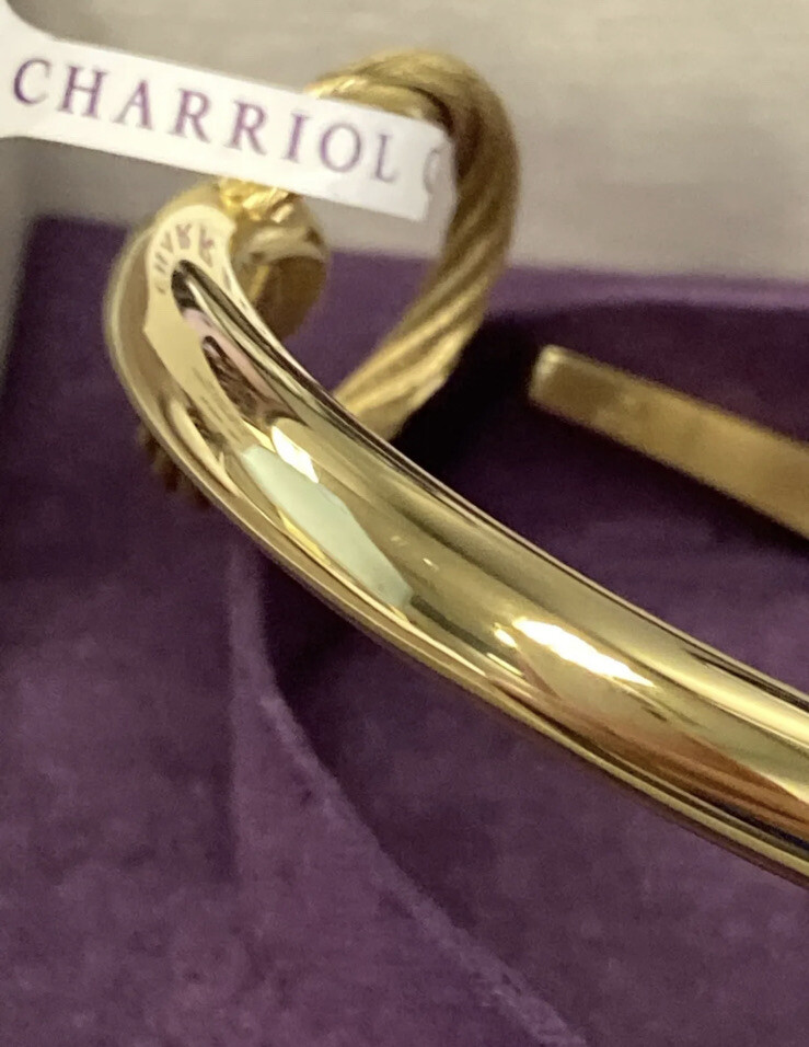 Charriol Infinity Zen Steel Bangle 04-404-1232-0C Yellow Gold-Women’s Sz Medium