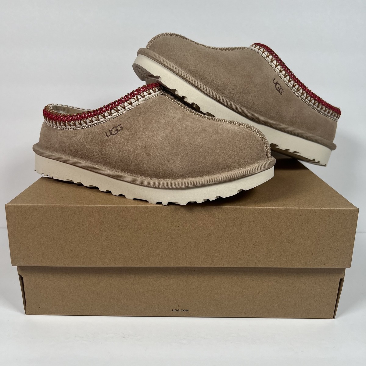 UGG Tasman Women's Slipper Sand/Dark Cherry 5955-SNDD UGG Tasman Women's Slipper Sand/Dark Cherry 5955-SNDD