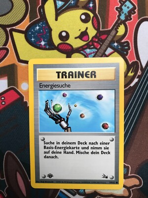 Energiesuche 1. Edition 59/62 Fossil deutsch Pokemon Karten NM