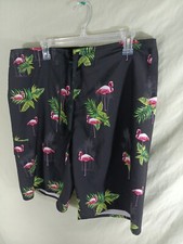 Hang Ten Hybrid Casual Board Shorts Trunks Surf Swim Men's Size 36 Flamingos