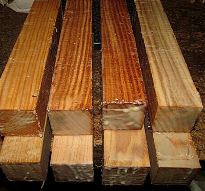 FOUR (4) BLACK LOCUST TURNING BLANKS LUMBER LATHE WOOD BLOCKS 3'' x 3'' x 12''