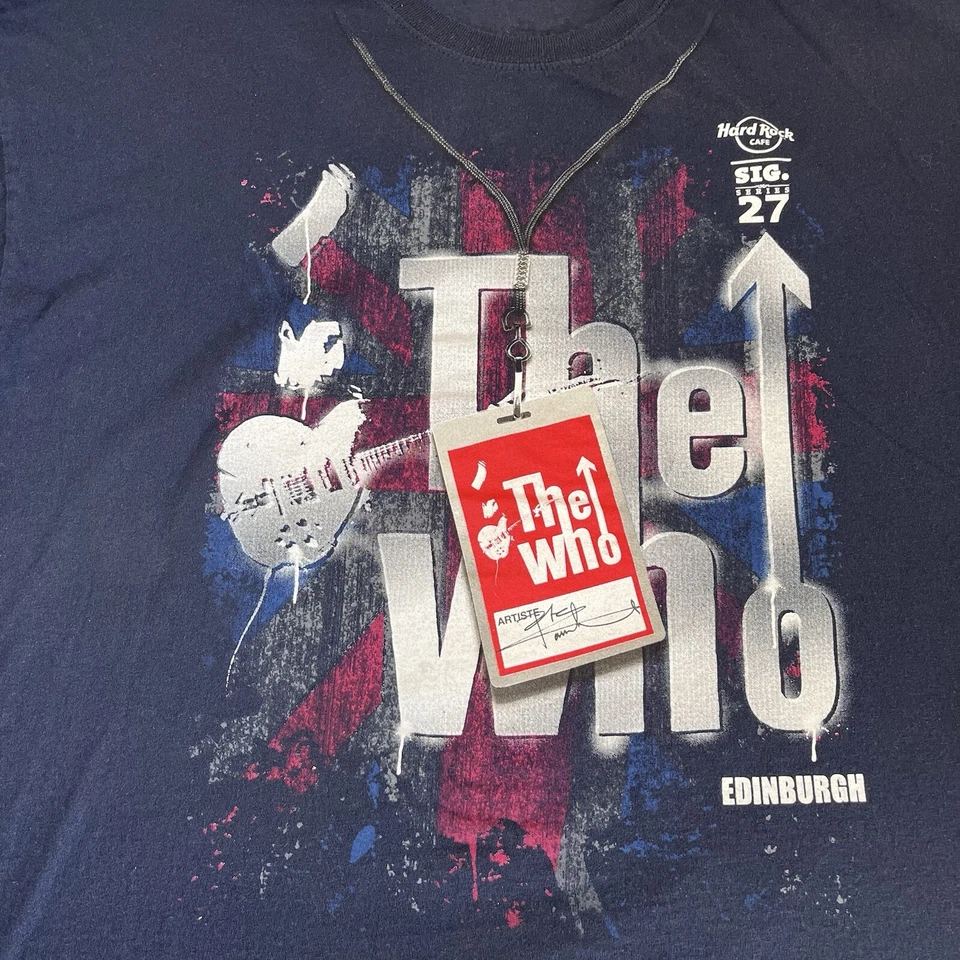 The Who Hard Rock Cafe Mens XXL T-Shirt Logo Tee Blue Crew Neck Top Sig.Series27 - image 3 of 4