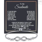 Soulmate Bracelet Infinity Wife Girlfriend Anniversary Gift for Her, Gold plated