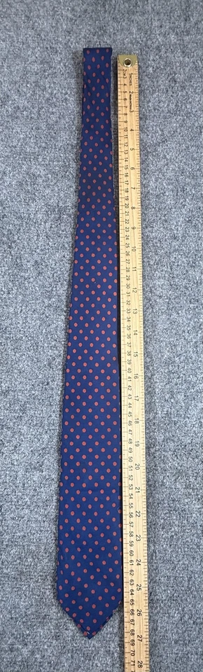 Corbata Brooks Brothers para hombre talla única azul marino seda lunares estampada en Inglaterra Foto 4 de 4