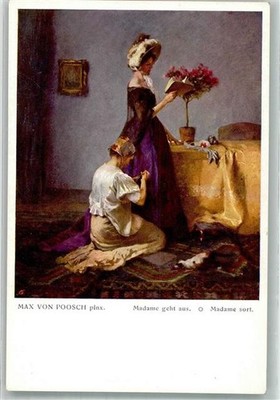 38101214 - sign. Poosch Max v. Madame geht aus Buch lesen Nr. 105 W.R.B. & Co.