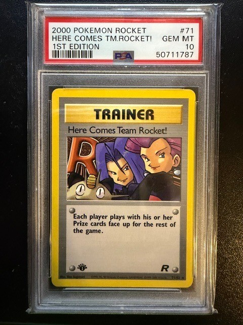1st Edition Team Rocket Here Comes Team Rocket PSA 10 71/82