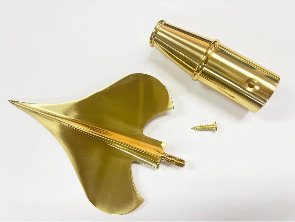 Lanza militar de latón dorado para cubierta de poste de bandera interior o tapa de remate de asta de bandera de desfile Foto 4 de 4