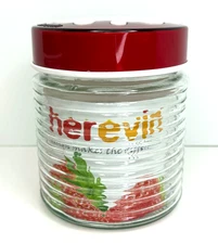 Herevin Spiral Glass Canister Jar with screw top lid, 1 L, two available