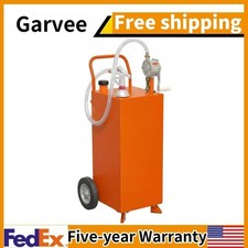 40 Gallon Fuel Caddy Gasoline Fuel Transfer Storage Tank with Rotary Pump