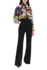 Dolce & Gabbana Silk Chiffon Blouse Fiore Notturno Floral Print Sheer Shirt 38