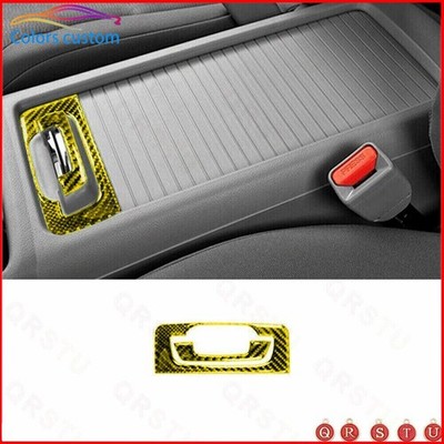 For Honda CR-V Gold Carbon Fiber Floor Console Compartment Handle Cover Trim