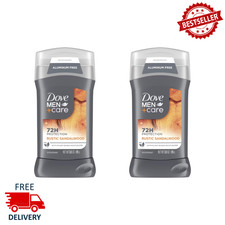 2 PACK  Dove Men Care Aluminum Free Deodorant Stick Rustic Sandalwood, 3 oz