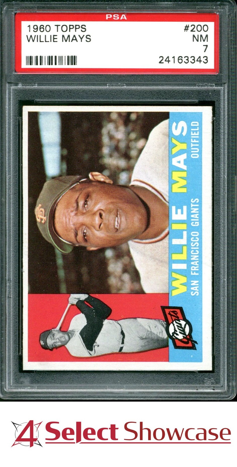1960 TOPPS #200 WILLIE MAYS GIANTS HOF PSA 7