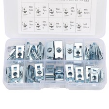 50Pcs Car Fastener U Type Clips Set Metal U Shaped Clip Nut Speed Fastener For
