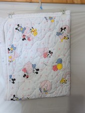 Vintage Dundee Disney Babies Crib Quilt Mickey Minnie Pluto Donald Duck 1984