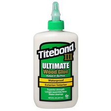 Titebond Wood Glue, III Ultimate Series, Tan, 24 hr Full Cure, 8 oz, Bottle 1413