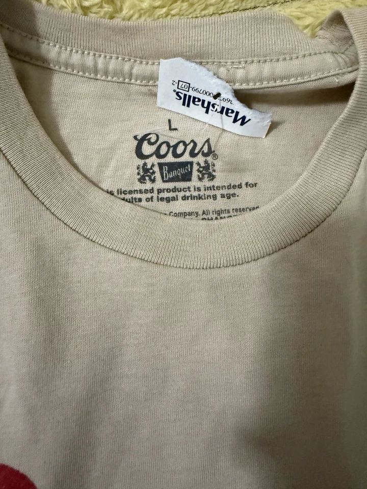 Coors Brewery Vintage Graphic T-Shirt Lot Gray & White Men's large  - Image 3 of 4