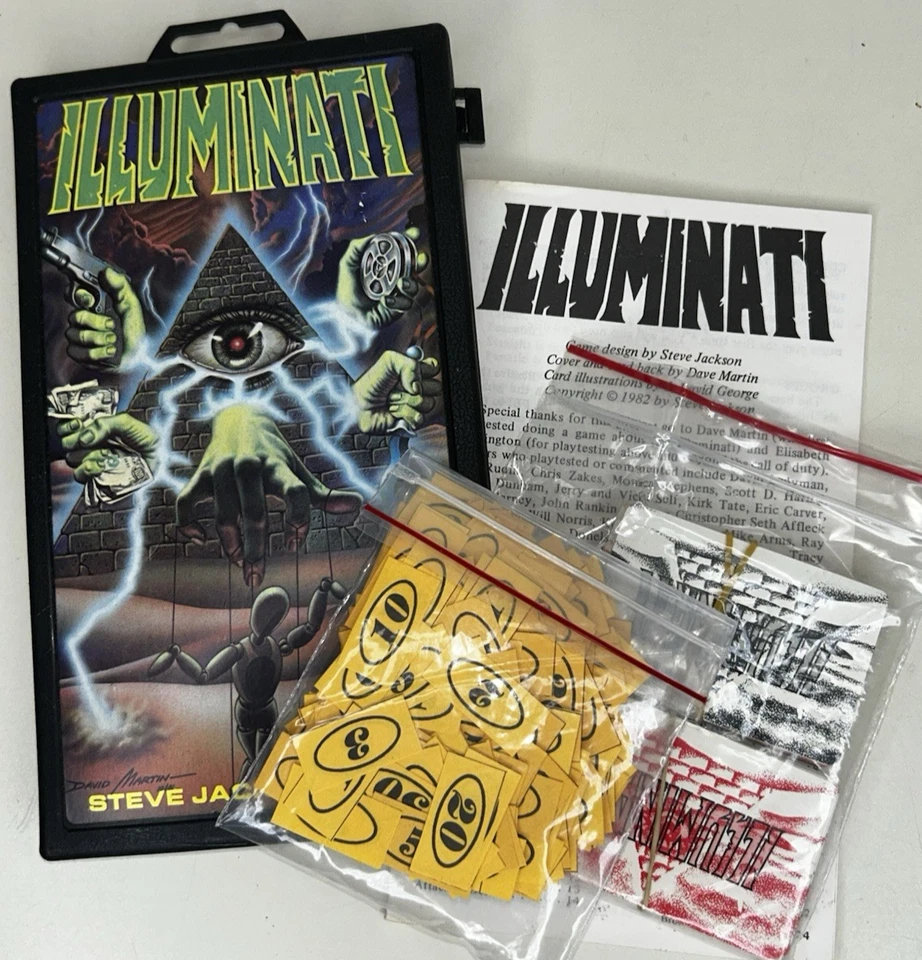 Illuminati Steve Jackson Games w/ Expansion Sets 1-3 Rare VTG Conspiracy READ - Image 2 of 4