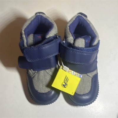 Naturino Express Adamo Blue Gray Kids Unisex Boots US 9 EU 25 Adjustable Strap