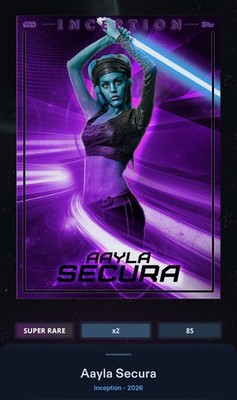 Aayla Secura Purple 600cc SR - Topps Star Wars Card Trader Inception 2026