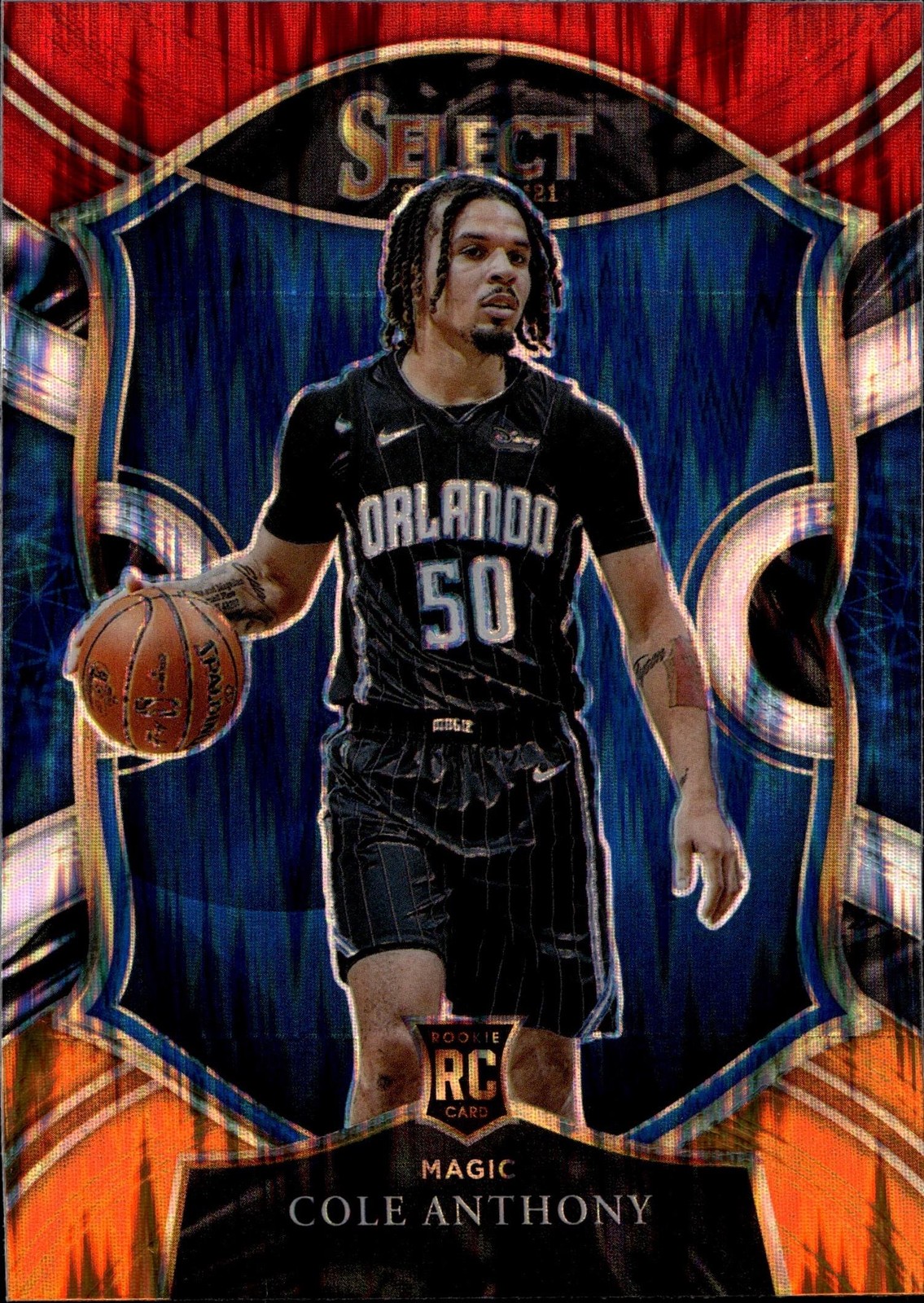 2020-21 Panini Select Red White Orange Flash Cole Anthony Rookie Card #75