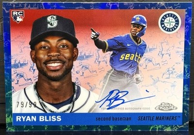 2025 Topps Chrome Platinum #CPA-RBL Ryan Bliss Blue Toile Auto #79/99 - Seattle
