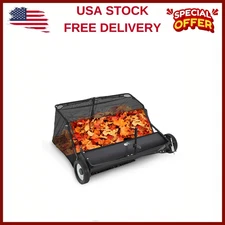 42"Lawn Sweeper Tow Behind,Heavy Duty Yard Sweeper Pull Behind,21Cu.Ft,Tractor