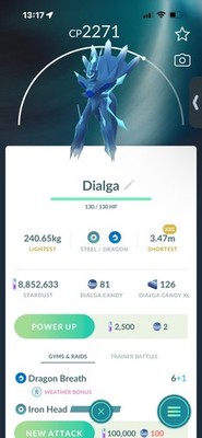 Pokemon Go Legendary Diagla (XXS) (Normal)