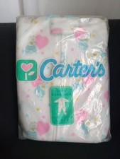 Vtg Carter's Toddler Girls Fleece Footed Pajama Sleeper XL Dancing Bear Heart