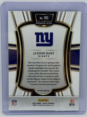 Jaxson Dart - 2025 Panini Select Premier Level #193 (RC) Red