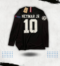 Neymar JR 10 PSG Black Jersey 2018-2019 Champions League Long Sleeve