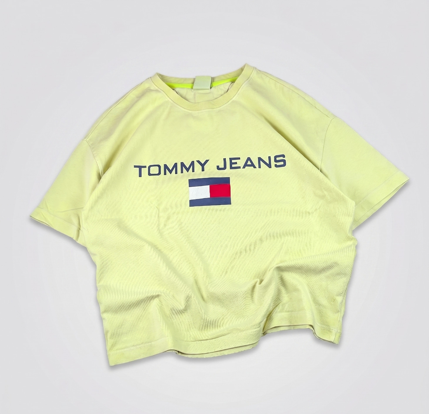 Maglietta da donna dell Tommy Hilfiger jeans, giallo fosforescente, taglia S.