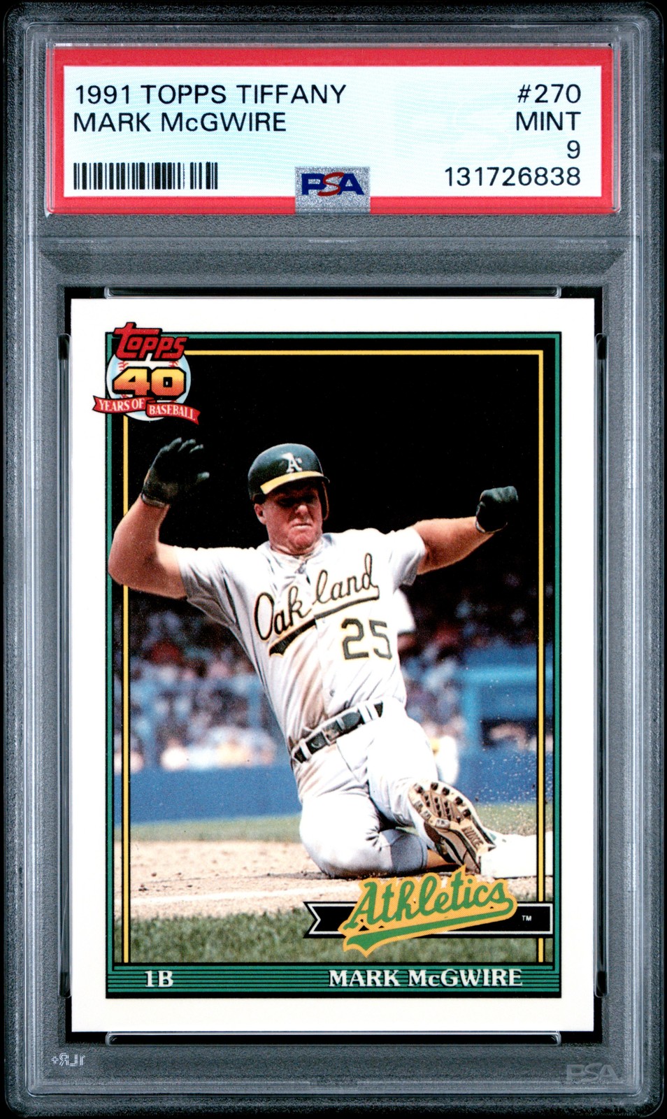 1991 TOPPS TIFFANY #270 MARK MCGWIRE PSA 9