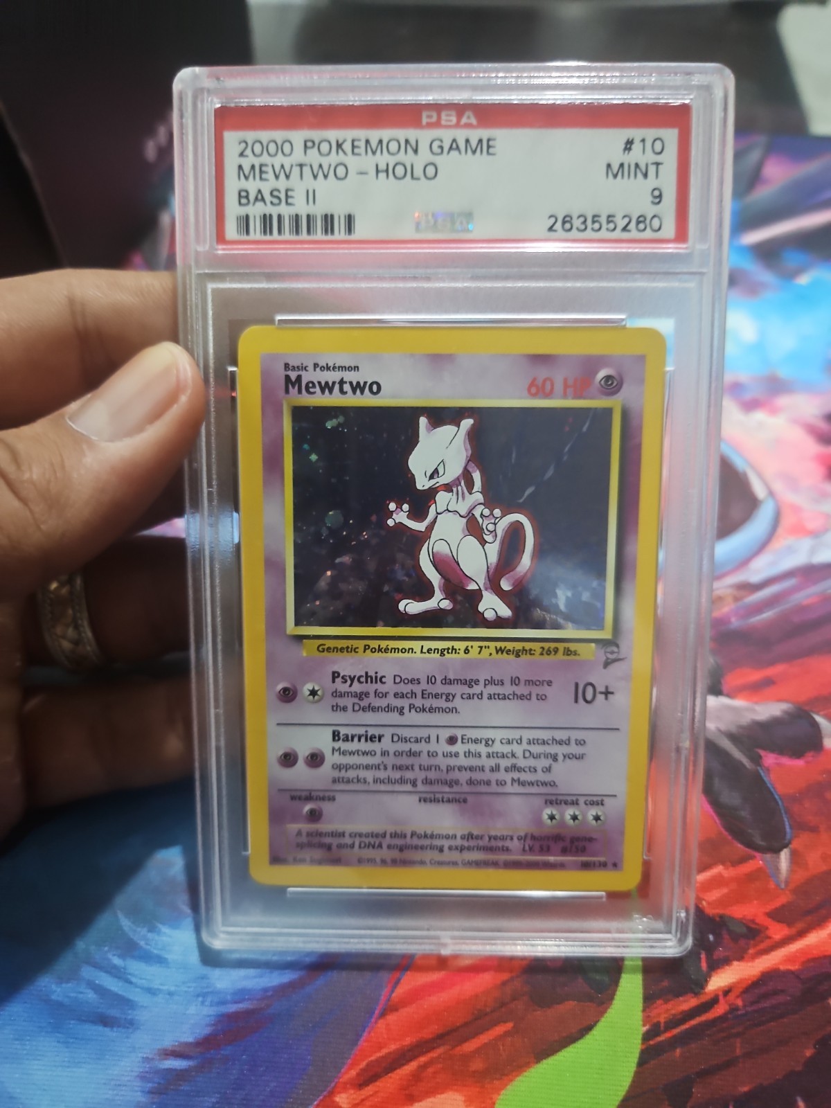 mewtwo holographic card 10 102 Mewtwo 10/102 1999 Vintage Pokemon Holographic Shiny Foil Holo Card