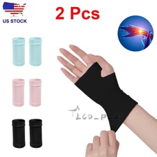 2 Pcs Wrist Brace Support Compression Sleeve Arthritis Gym Carpal Tunnel Hand US