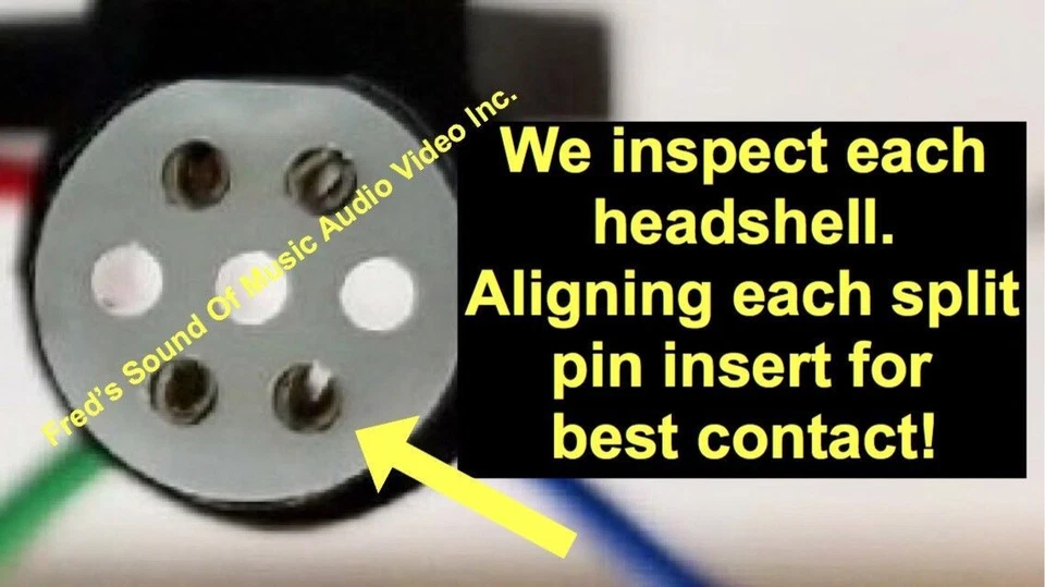 Turntable Headshell Straight Tonearm Installed Wire Leads Gold Grip Pins sku5642 - Image 3 of 4