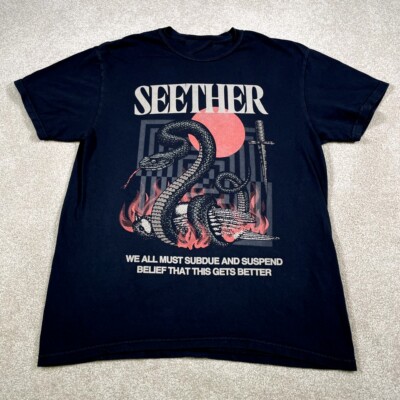 Seether Bandmerch Seether Band Shirt Black Music Rock Metal Concert Tour 2022 YA1179 | eBay