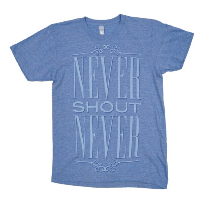 WOMENS NEVER SHOUT NEVER MUSIC BAND T SHIRT 