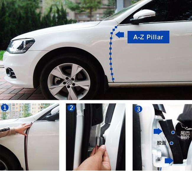 あさ Car Suv Weatherstrip Pad Black 4M Z-shape Door Rubber Seal Weather