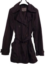 Mexx Vintage Retro Y2k Women's Black Jacket Mac Raincoat Coat Belted Size 12