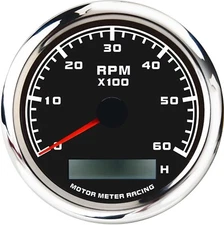 W PRO 85mm Tachometer 6000 RPM Hour Meter Waterproof Car Marine Boat Gas Diesel