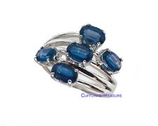 Natural Kyanite Gemstones with 925 Sterling Silver Ring For women's 221