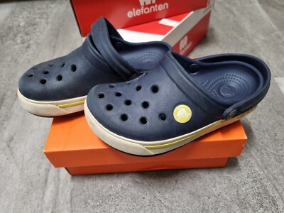 Crocs C 10 C 11 Gr. 27 28 29 Schuhe Blau Gelb Junge Mädchen Hausschuhe Sandalen 