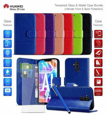 Custodia Portafoglio In Pelle PU Con Chiusura Magnetica Per Huawei Mate 20 Lite – Antiurto E Slot Per Carte – Nero