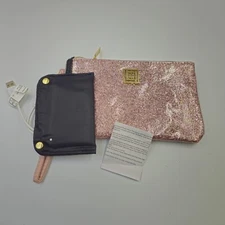 Liz Claiborne Pink Sparkling Glitter Phone  Charging Wristlet Wallet Power Bank 