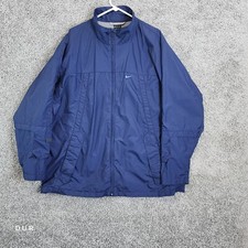Nike Windbreaker Jacket Mens XXL Blue Nylon 6453 Full Zip Athletic Lightweight